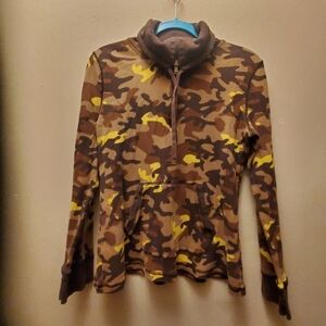 Womens thermal/ waffle long sleeve hoided shirt camouflage size xlarge